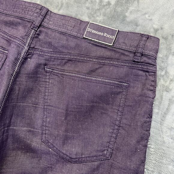 New Stefano Ricci Straight Jeans Men's Size 40 Lavender Purple Denim - Picture 3 of 8